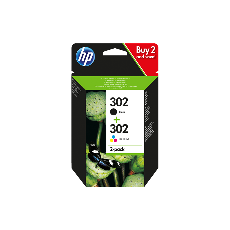 302 Pack de 2 Cartouches Compatibles pour HP 302 pour imprimante HP