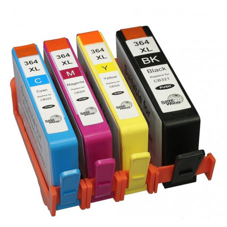 Pack 4 cartouches compatibles HP 364 XL NOIR et  COULEUR