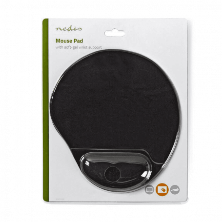 Tapis de souris avec repose poignet en gel König (Noir)