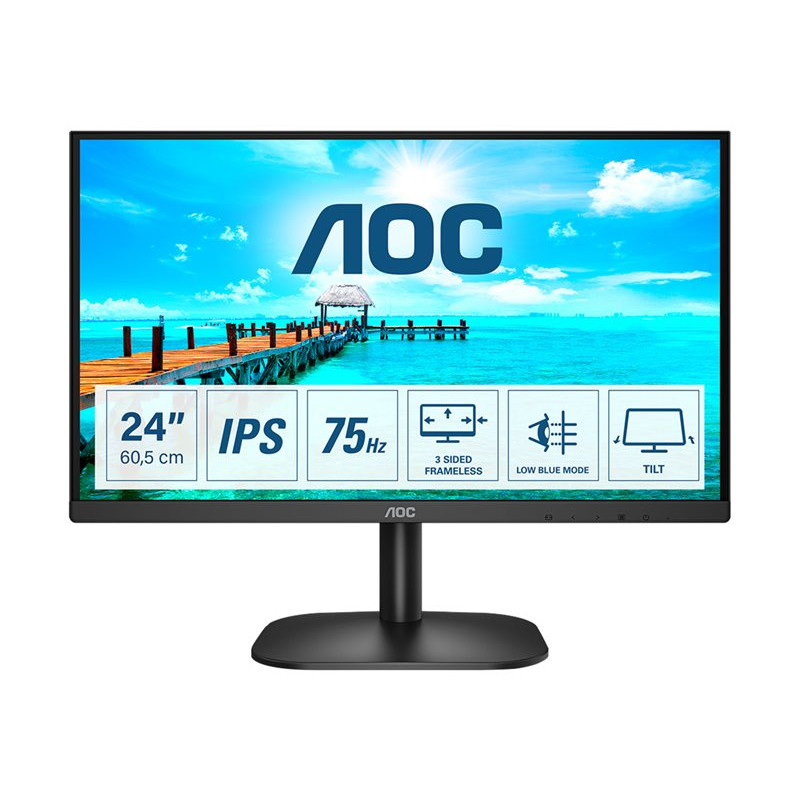 Ecran LED 24 Pouces AOC 24B2XDA Full HD Noir