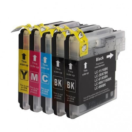 Pack de 5 cartouches compatibles Brother LC1100-980 PREMIUM