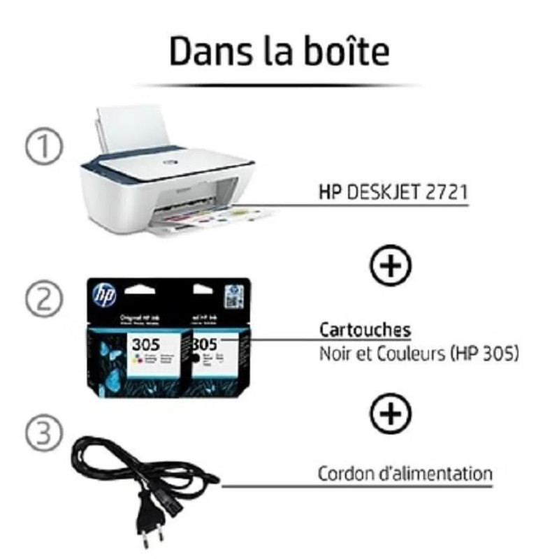Imprimante HP Deskjet 2721e - Ouvert Mais Jamais Utilisée - Sans Garantie