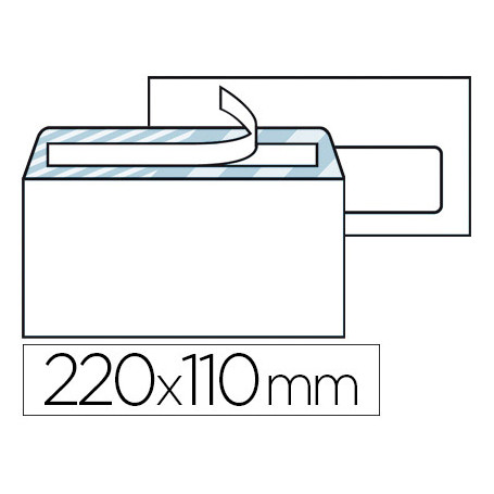 Enveloppes DL 110X220MM 80G Adhésives Fenêtre 35X100MM blanc boîte 500 unités