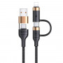 Câble Data Multi Usams US-SJ483 U62 USB + Type-C vers Type-C + Lighting PD 3A (1.2m)