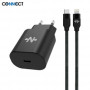 Chargeur Secteur Type-C CONNECT 25W avec Câble Lightning (1m)