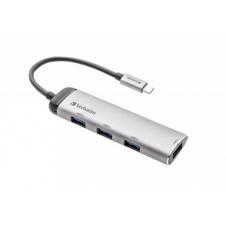 Hub USB Type C Verbatim - 4 ports USB 3.2 (Argent)