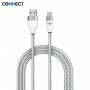 Câble Data USB vers Type C CONNECT Nylon Tressé 1m Blanc