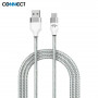 Câble Data USB vers Type C CONNECT Nylon Tressé 2m Blanc