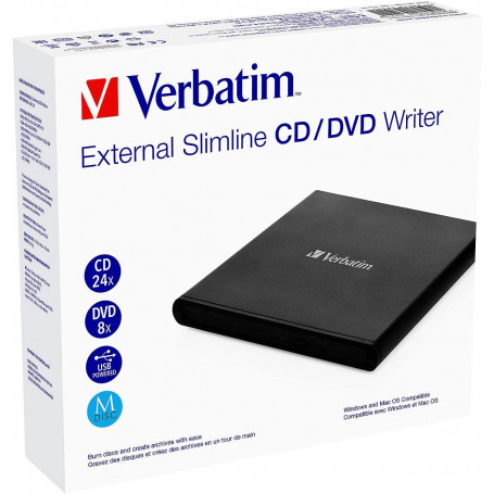Graveur DVD Verbatim externe slimline (Noir)