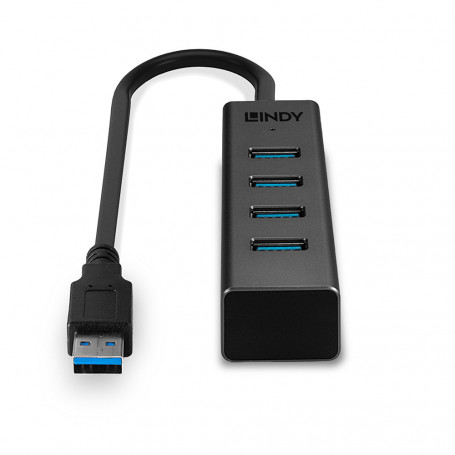 Hub USB 3.0 Lindy - 4 ports type A (Gris)