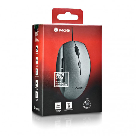 Souris filaire NGS Moth (Noir/Gris)