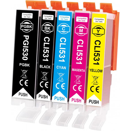 PACK 5 CARTOUCHES COMPATIBLES CANON PGI530/CLI531