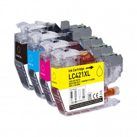 Cartouches compatibles Brother LC421 Pack de 4
